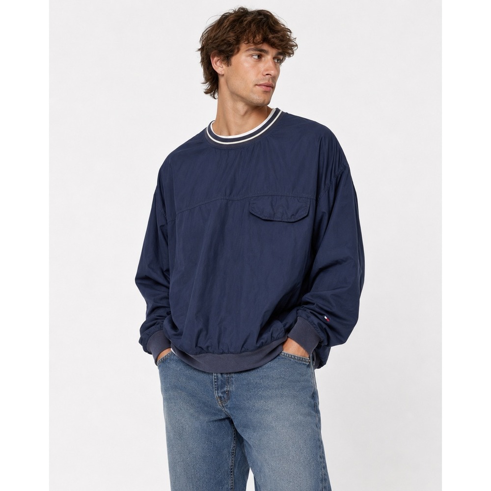 Vintage 90s Tommy Hilfiger Golf Windbreaker Men XL Navy Embroidered Pullover